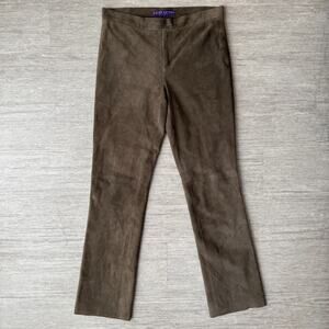 RALPH LAUREN COLLECTION Purple Label Reindeer Suede Women's Pants 4 USA 28x30